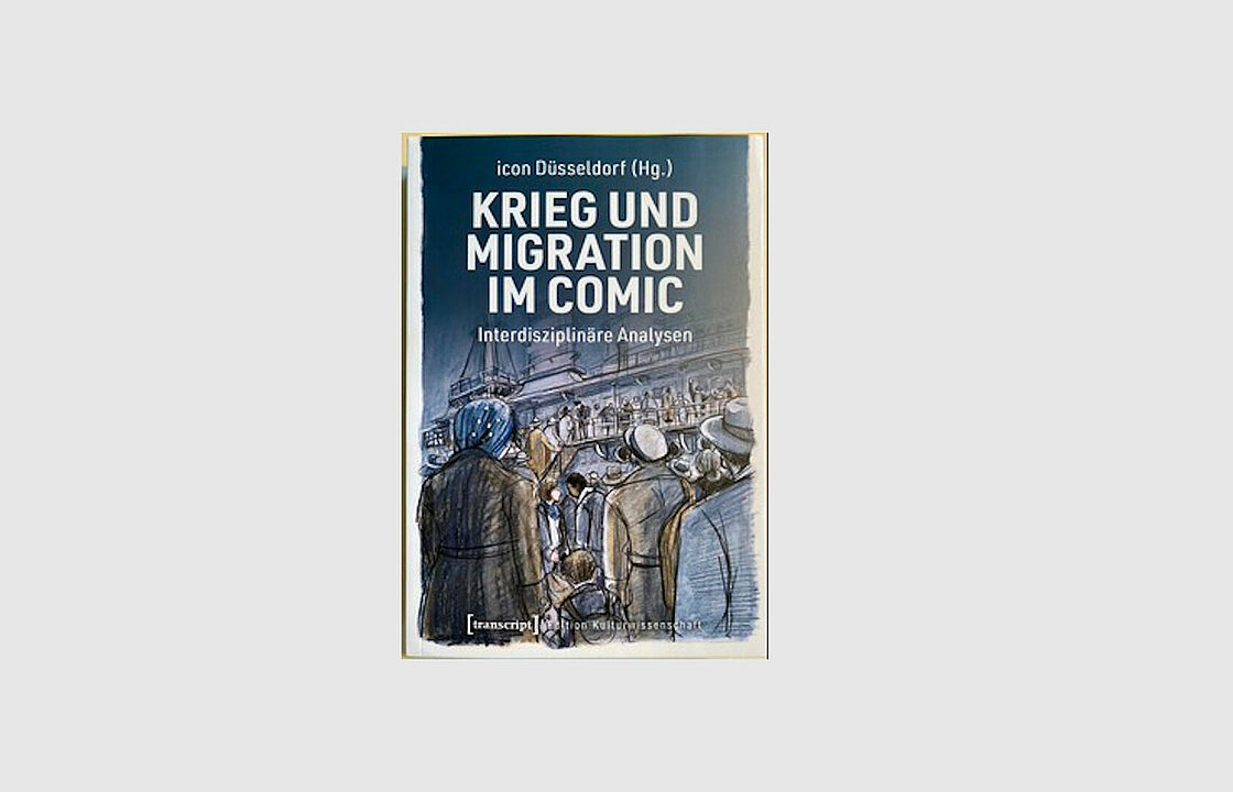 Buchcover: Sammelband Krieg und Migration im Comic